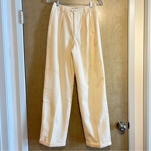 Vintage 80s Liz Claiborne Cream Wool Trousers